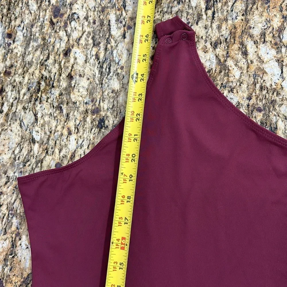House of Harlow 1960 Revolve Deep V-Neck Bodysuit In Burgundy Size XL